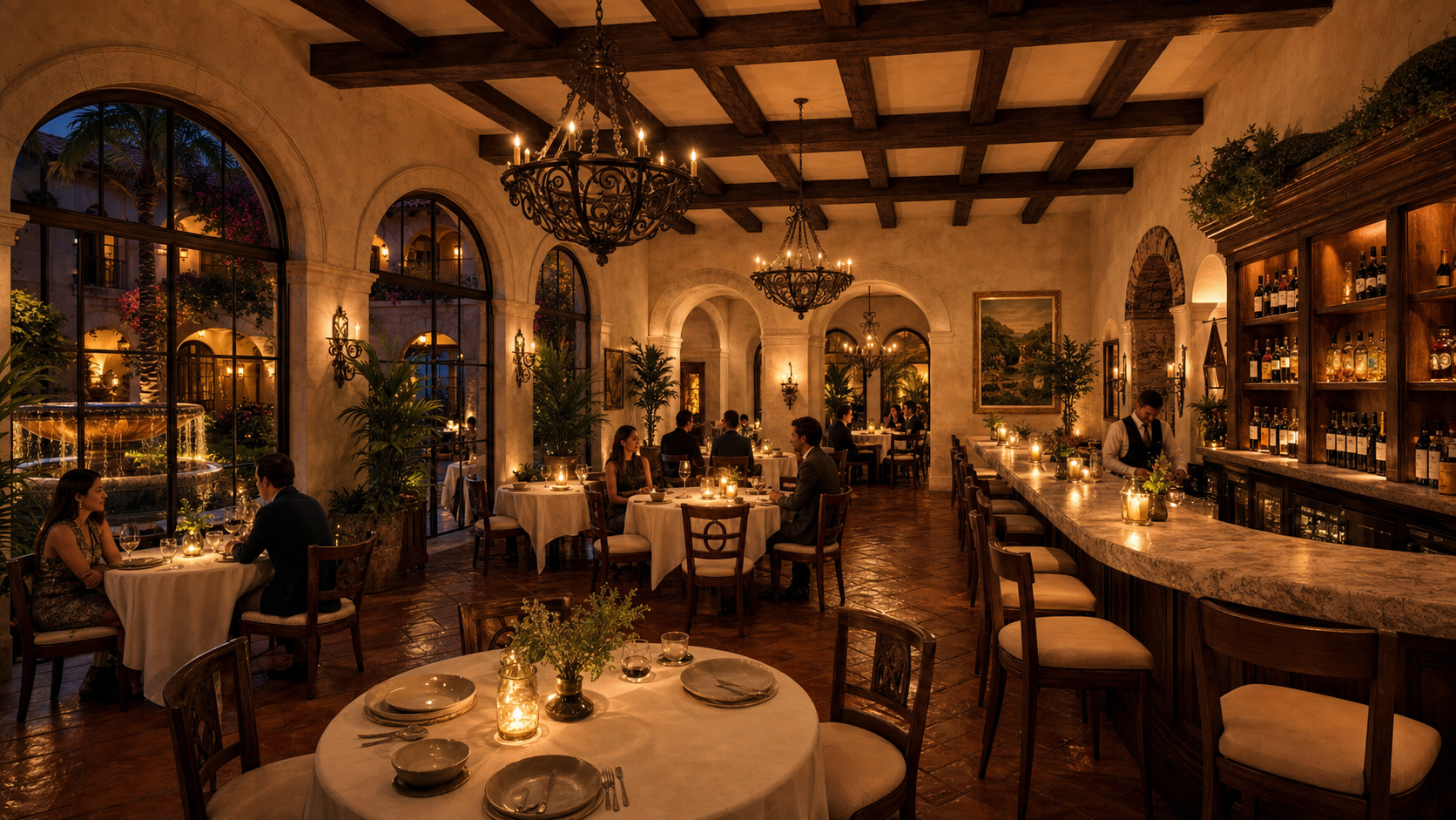 Conceptual rendering of the restaurant and wine bar